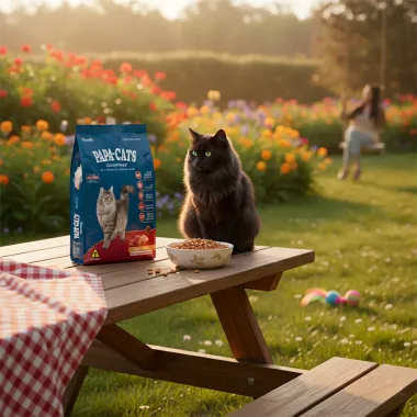 Ra&ccedil;&atilde;o para Gatos Papa-Cats Gourmet Carne e Arroz Adultos e Filhotes 1kg