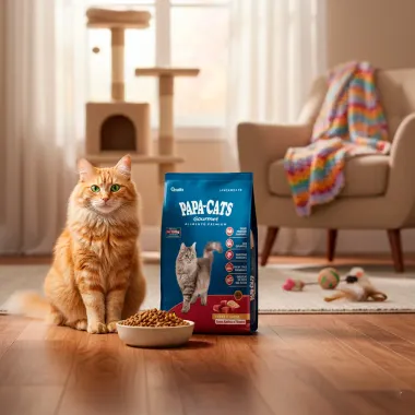 Ra&ccedil;&atilde;o para Gatos Papa-Cats Gourmet Carne e Arroz Adultos e Filhotes 1kg