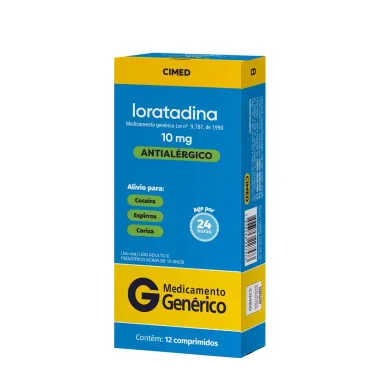 Loratadina 10mg Cimed Genérico com 12 Comprimidos