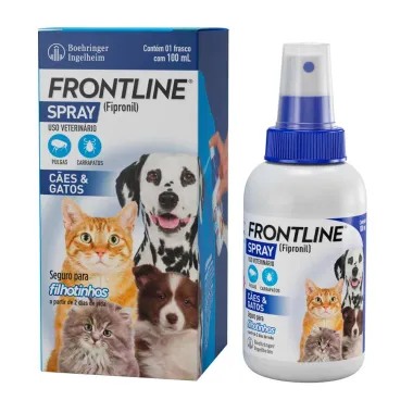 Frontline Spray Infesta&ccedil;&otilde;es por Pulgas e Carrapatos para C&atilde;es e Gatos 100ml