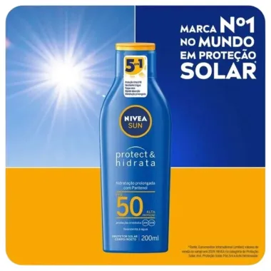 Protetor Solar Nivea Sun Protect & Hidrata FPS 50 Loção 200ml e Ganhe Protetor Solar Nivea Sun Protect & Hidrata FPS 50 Loção 100ml