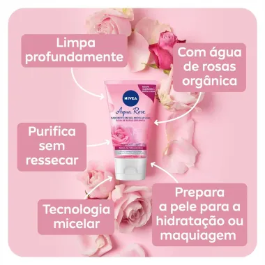 Sabonete Facial Nivea em Gel Aqua Rose 150ml
