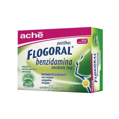 Flogoral Sabor Menta com 12 Pastilhas