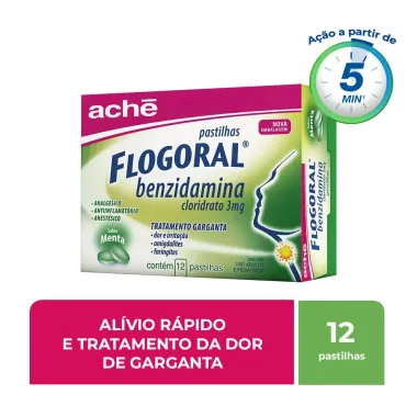 Flogoral Sabor Menta com 12 Pastilhas