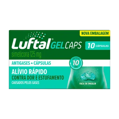 Luftal Gel Caps Simeticona 125mg 10 Cápsulas Gelatinosas