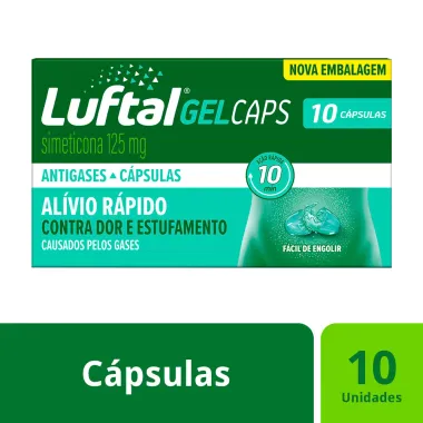 Luftal Gel Caps Simeticona 125mg 10 Cápsulas Gelatinosas