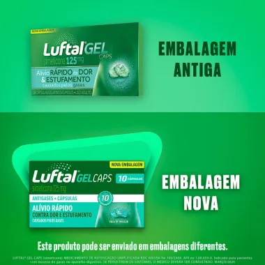 Luftal Gel Caps Simeticona 125mg 10 Cápsulas Gelatinosas