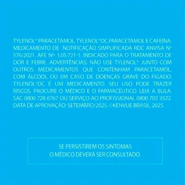 Tylenol 750mg Multiplas Dores com 10 Comprimidos Revestidos