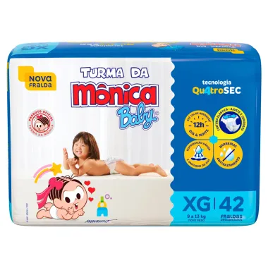 Fralda Infantil Turma da Mônica Baby Mega Tamanho XG 42 Fraldas Descartáveis