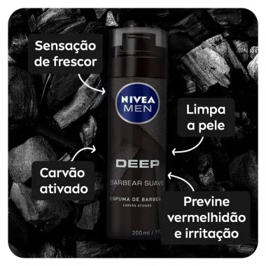 Espuma de Barbear Nivea Men Deep 200ml