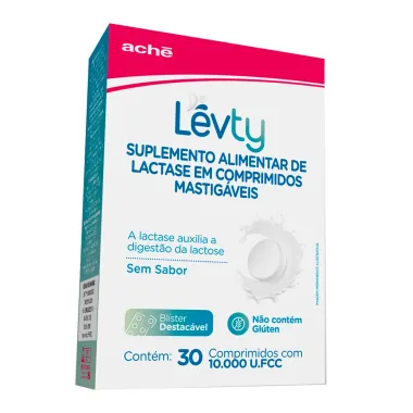 Lévty 10.000 U.FCC Sem Sabor com 30 Comprimidos Mastigáveis