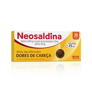 Neosaldina Analg&eacute;sico Dipirona com 20 Dr&aacute;geas