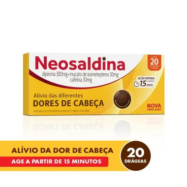 Neosaldina Analg&eacute;sico Dipirona com 20 Dr&aacute;geas