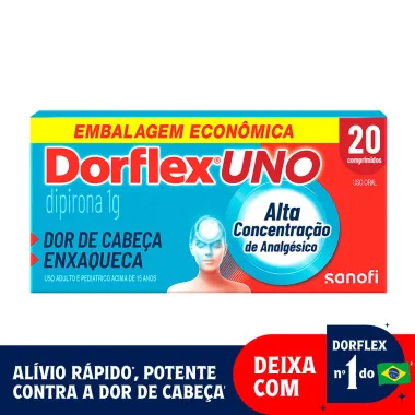 Dorflex Uno Enxaqueca Dipirona 1G 20 Comprimidos