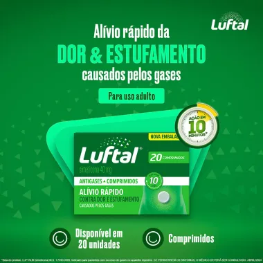 Luftal Simeticona 40mg 20 Comprimidos