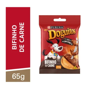 Doguitos Petisco para C&atilde;es Sabor Bifinho Carne com 65g
