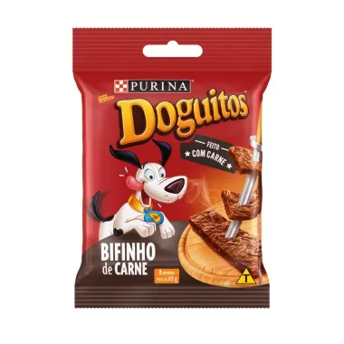 Doguitos Petisco para C&atilde;es Sabor Bifinho Carne com 65g