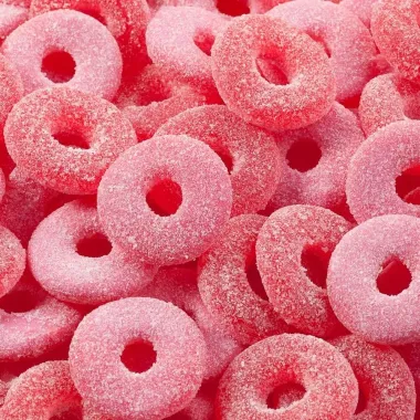 Balas de Gelatina Fini Aros de Morango 80g