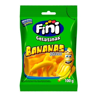 Balas de Gelatina Fini Banana 100g Sachê