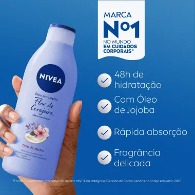 Lo&ccedil;&atilde;o Nivea &Oacute;leos Essenciais Flor de Cerejeira e &Oacute;leo de Jojoba 200ml