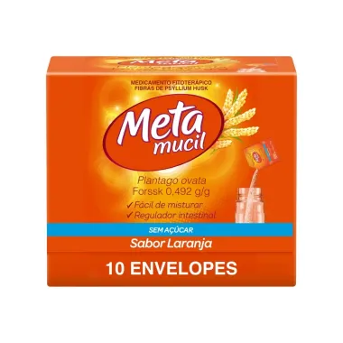 Metamucil Envelope Sabor Laranja com 10 Unidades de 5,85g cada