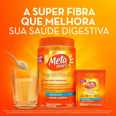 Metamucil Envelope Sabor Laranja com 10 Unidades de 5,85g cada