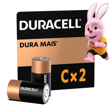 Pilha Duracell C Alcalina com 2 Unidades