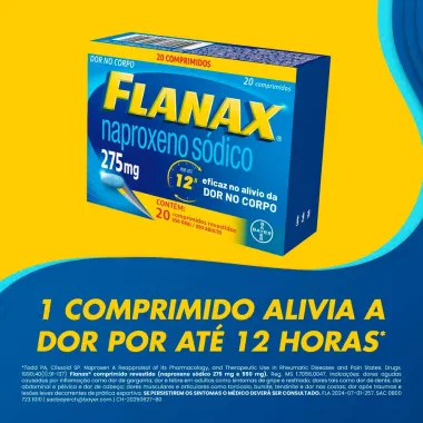 Flanax 275mg Bayer Analgésico com 20 comprimidos