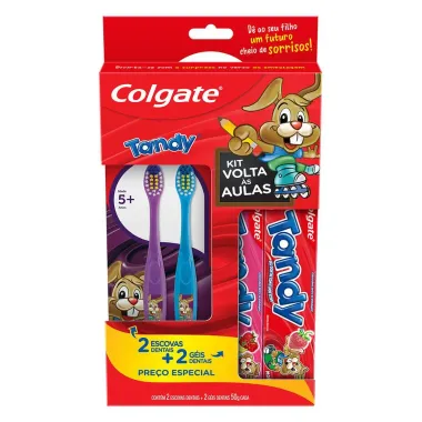 Kit Escova e Gel Dental Infantil Colgate Tandy com 2 Escovas Dentais e 2 Géis Dentais 50g