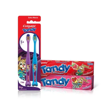 Kit Escova e Gel Dental Infantil Colgate Tandy com 2 Escovas Dentais e 2 Géis Dentais 50g