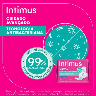 Absorvente Intimus Tecnologia Antibacteriana com Abas 14 Unidades