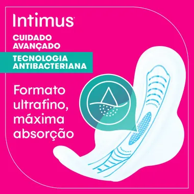 Absorvente Intimus Tecnologia Antibacteriana com Abas 14 Unidades