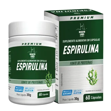 Espirulina Health Labs com 60 C&aacute;psulas