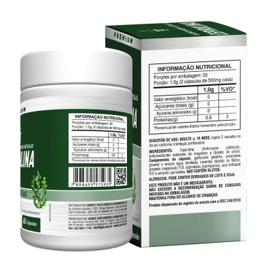 Espirulina Health Labs com 60 C&aacute;psulas