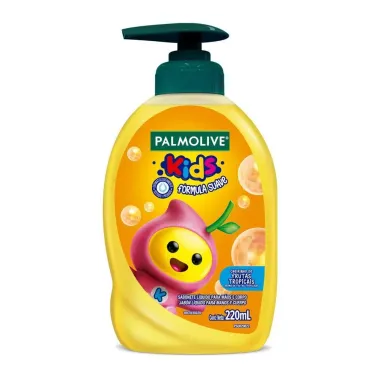Sabonete L&iacute;quido Palmolive Kids Frutas Tropicais para M&atilde;os e Corpo 220ml