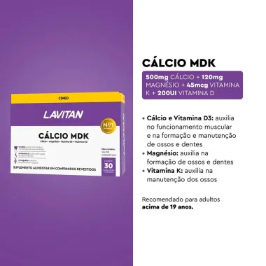 Lavitan Cálcio MDK com 30 Comprimidos