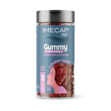 Imecap Hair Gummy para Cabelos e Unhas Sabor Frutas Vermelhas com 30 Gomas