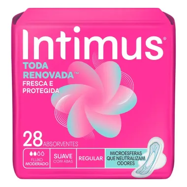 Absorvente Intimus Tecnologia Antibacteriana Com Abas - 28un