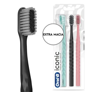 Escova de Dente Oral-B Iconic Premium Cores Sortidas 3 Unidades