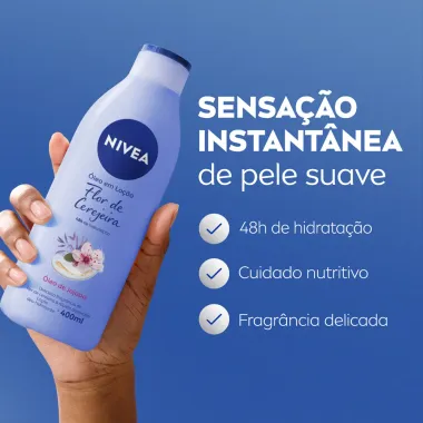Loção Hidratante Nivea Óleos Essenciais Flor de Cerejeira & Óleo de Jojoba 400ml