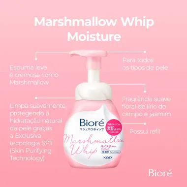 Sabonete Facial Bior&eacute; Marshmallow Whip Moisture 150ml
