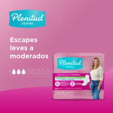 Absorvente Plenitud Femme Normal com Abas 8 unidades