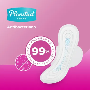 Absorvente Plenitud Femme Normal com Abas 8 unidades