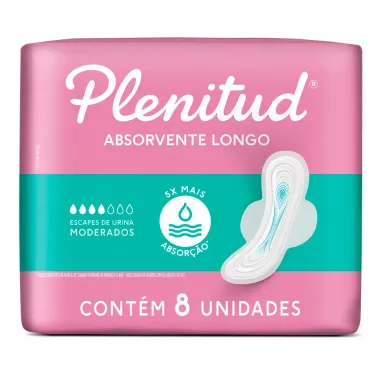 Absorvente Longo Plenitud Femme Normal com Abas 8 unidades