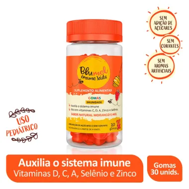 Blumel Imune Kids Sabor Morango e Mel com 30 Gomas