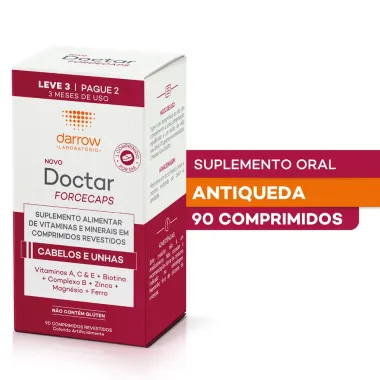 Doctar Forcecaps Darrow para Cabelos e Unhas com 90 Comprimidos Revestidos