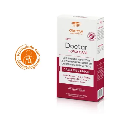 Doctar Forcecaps Darrow para Cabelos e Unhas com 30 Comprimidos Revestidos