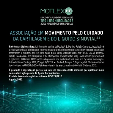 Motilex HA Colágeno Não Hidrolisado + Ácido Hialurônico com 60 Cápsulas