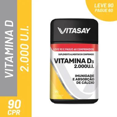 Vitasay Vitamina D3 2.000UI Leve 90 e Pague 60 Comprimidos