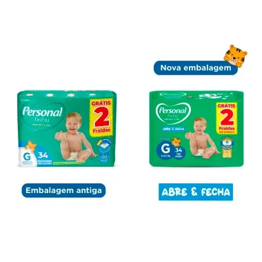 Fralda Personal Baby Protect & Sec Tamanho G Leve 34 Pague 32 Fraldas Descart&aacute;veis